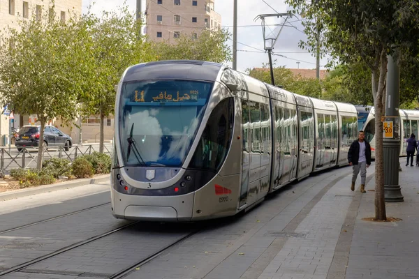 Eléctrico Moderno Jerusalém — Fotografia de Stock