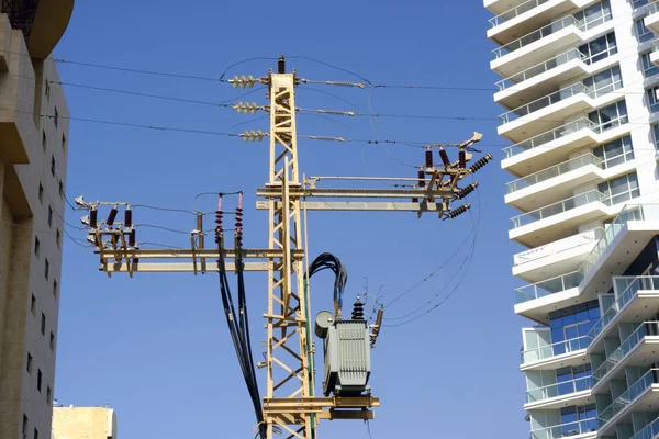 Torre Eléctrica Con Cables — Foto de Stock