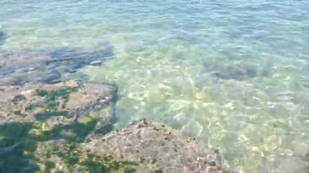 Agua Mar Clara Del Mediterráneo — Vídeos de Stock