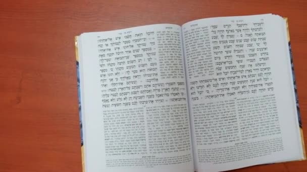 Hebreiska Torah Bok Texter Sidor — Stockvideo