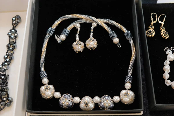 Biżuteria Handmade Biżuteria Dekoracyjne Szklane Kamienie Szlachetne — Zdjęcie stockowe