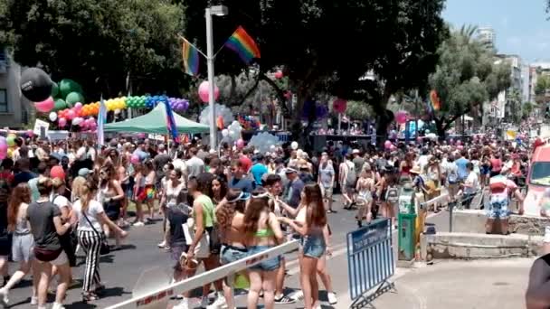 Israel Tel Aviv Juni 2019 Slowe Motion Traditionele Gay Lesbische — Stockvideo