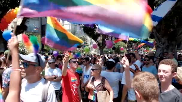 Israel Tel Aviv Junio 2019 Slowe Motion Traditional Gay Lesbian — Vídeos de Stock