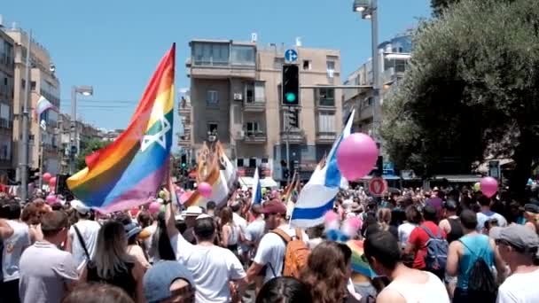 Israel Tel Aviv Junho 2019 Slowe Motion Traditional Gay Lesbian — Vídeo de Stock