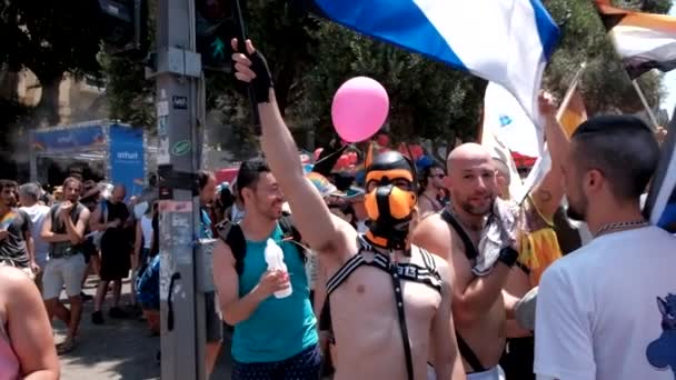 Israele Tel Aviv Giugno 2019 Slowe Motion Tradizionale Gay Lesbica — Video Stock