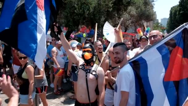 Israel Tel Aviv Junho 2019 Slowe Motion Traditional Gay Lesbian — Vídeo de Stock