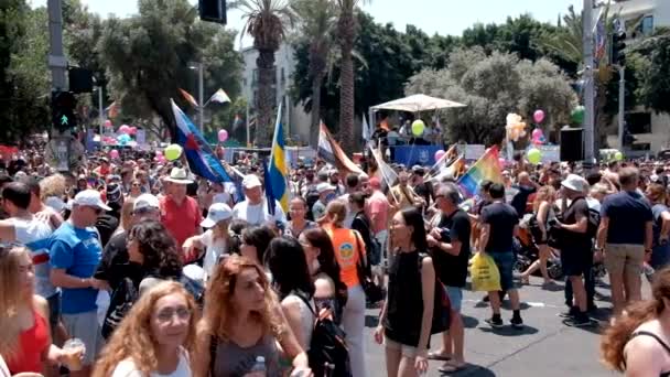 Israel Tel Aviv Iunie 2019 Slowe Mișcă Parada Tradițională Gay — Videoclip de stoc
