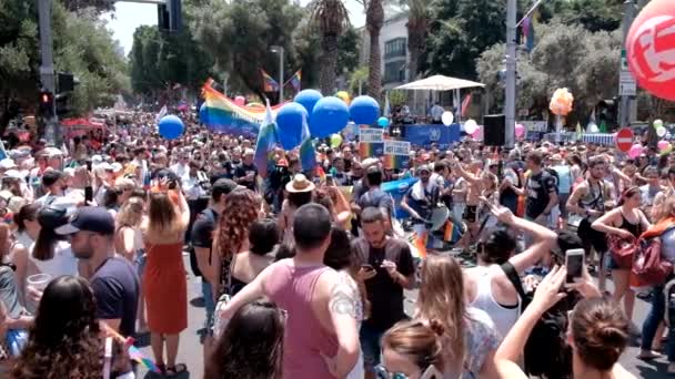 Israele Tel Aviv Giugno 2019 Slowe Motion Tradizionale Gay Lesbica — Video Stock