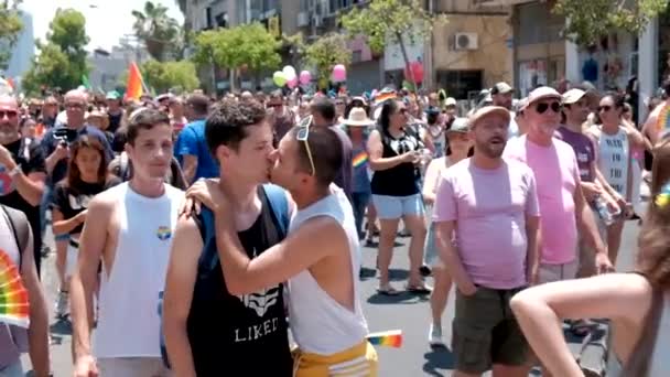 Srail Tel Aviv Haziran 2019 Slowe Motion Geleneksel Gay Lezbiyen — Stok video