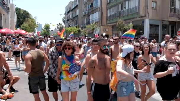 Israel Tel Aviv June 2019 Slowe Motion Traditional Gay Lesbian — Stock Video