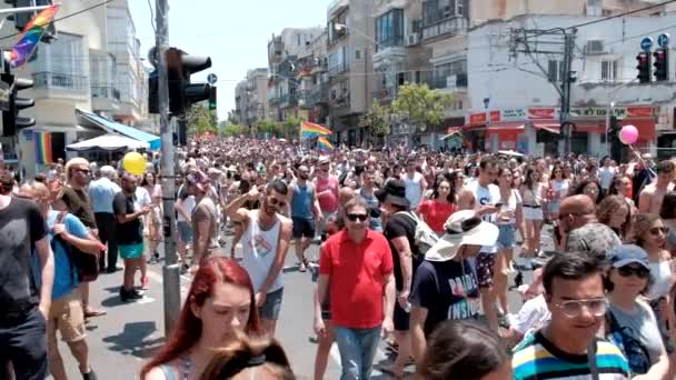 Israel Tel Aviv June 2019 Slowe Motion Traditional Gay Lesbian — Stock Video