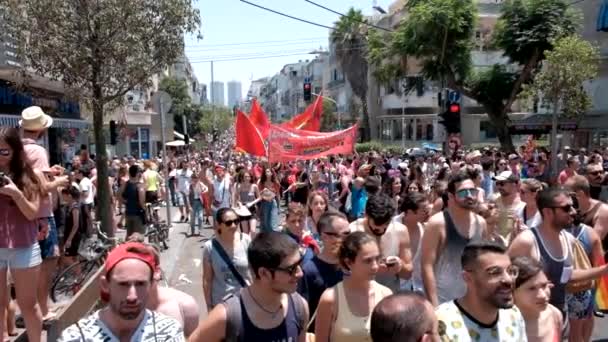 Srail Tel Aviv Haziran 2019 Slowe Motion Geleneksel Gay Lezbiyen — Stok video