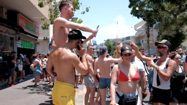 Israel Tel Aviv Juni 2019 Slowe Motion Traditionele Gay Lesbische — Stockvideo