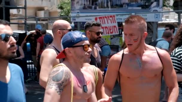 Israel Tel Aviv Junio 2019 Slowe Motion Traditional Gay Lesbian — Vídeo de stock