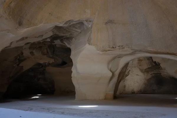 Caverna Areia Escavações Areia Bege Dentro Vista Bairro Jerusalem — Fotografia de Stock