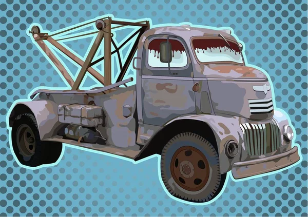 Retro Lorry Vintage Truck Cartoon Style Vector Illustration — Stock Vector