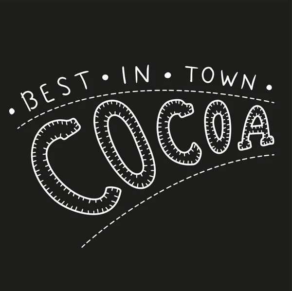 Best Town Kakao Napis Ręcznie Rysowane — Wektor stockowy