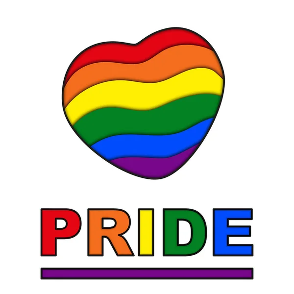 Heart Rainbow Gay Parade Slogan Lgbt Rights Symbol — Stock Vector