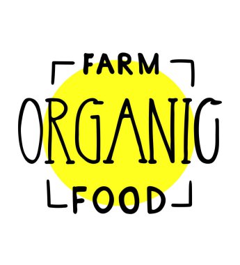 Organik Çiftlik Gıda. Elle çizilmiş gıda işareti