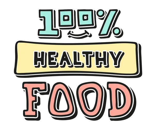 100 Makanan Sehat Logo Doddle - Stok Vektor