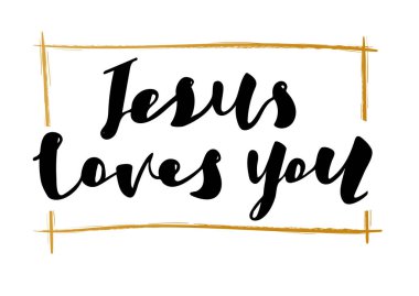 Vektör dinler ibare - İsa seni seviyor.