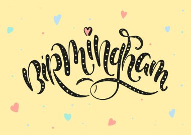 Birmingham İngiltere İngiltere. Vektör modern stil kaligrafi. 