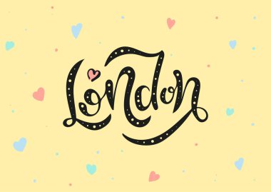 Londra İngiltere İngiltere. Vektör modern stil kaligrafi. 