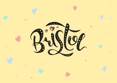 Bristol İngiltere İngiltere. Vektör modern stil kaligrafi. 