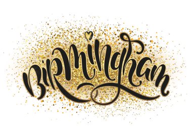 Birmingham İngiltere İngiltere. Vektör modern stil kaligrafi. 
