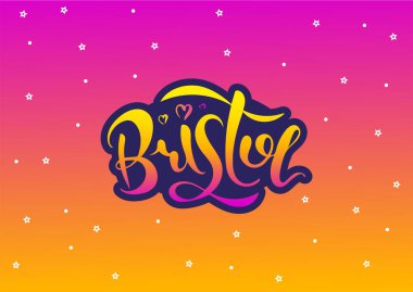 Bristol İngiltere İngiltere. Vektör modern stil kaligrafi. 