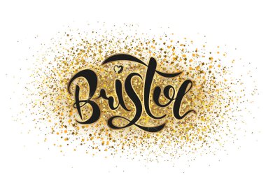 Bristol İngiltere İngiltere. Vektör modern stil kaligrafi. 