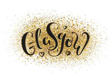 Glasgow İngiltere İngiltere. Vektör modern stil kaligrafi. 