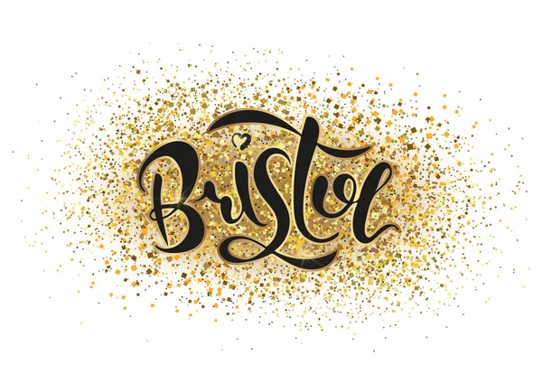 Bristol İngiltere İngiltere. Vektör modern stil kaligrafi. 