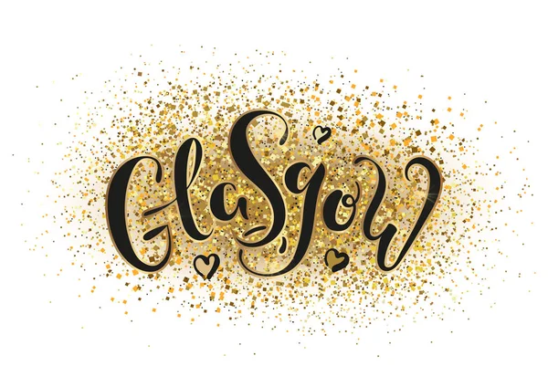 Glasgow İngiltere İngiltere. Vektör modern stil kaligrafi. 