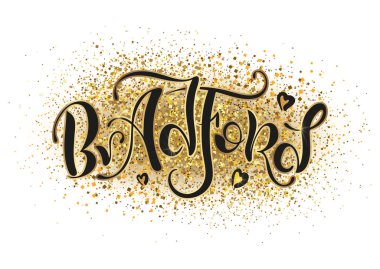 Bradford İngiltere İngiltere. Vektör modern stil kaligrafi. 