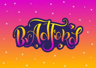 Bradford İngiltere İngiltere. Vektör modern stil kaligrafi. 