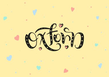 Oxford İngiltere İngiltere. Vektör modern stil kaligrafi. 