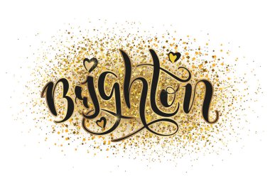 Brighton İngiltere İngiltere. Vektör modern stil kaligrafi. 