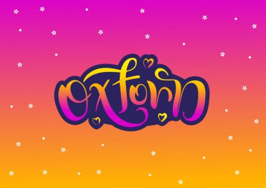 Oxford İngiltere İngiltere. Vektör modern stil kaligrafi. 