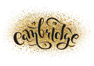 Cambridge İngiltere İngiltere. Vektör modern stil kaligrafi. 