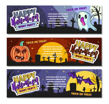 Üç Cadılar Bayramı afiş kümesi