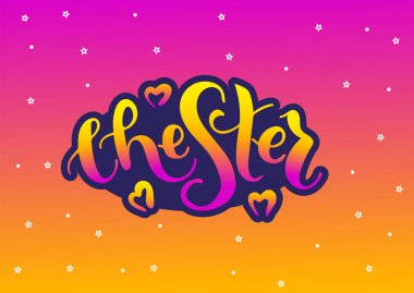 Chester İngiltere İngiltere. Vektör modern stil kaligrafi. 