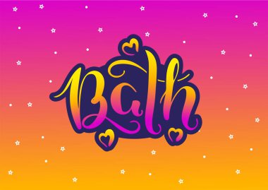 Bath İngiltere İngiltere. Vektör modern stil kaligrafi. 