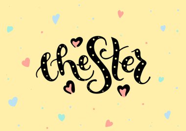 Chester İngiltere İngiltere. Vektör modern stil kaligrafi. 