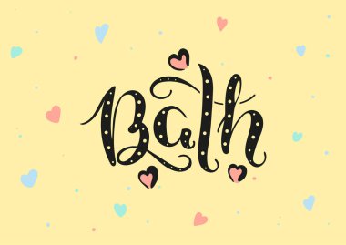 Bath İngiltere İngiltere. Vektör modern stil kaligrafi. 