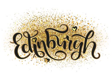 Edinburgh İngiltere İngiltere. Vektör modern stil kaligrafi. 