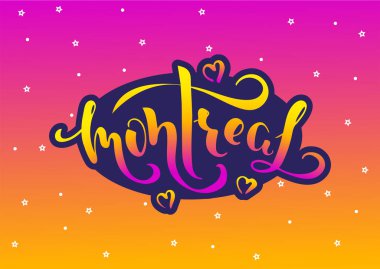 Montreal Kanada. Vektör modern stil kaligrafi. 