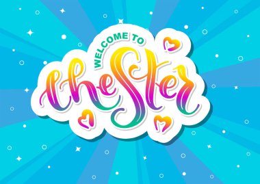 Chester England Uk 'a hoş geldiniz. Vektör modern hat sanatı. 