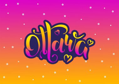 Ottawa Kanada. Vektör modern stil kaligrafi. 