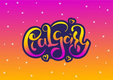 Calgary Kanada. Vektör modern stil kaligrafi. 